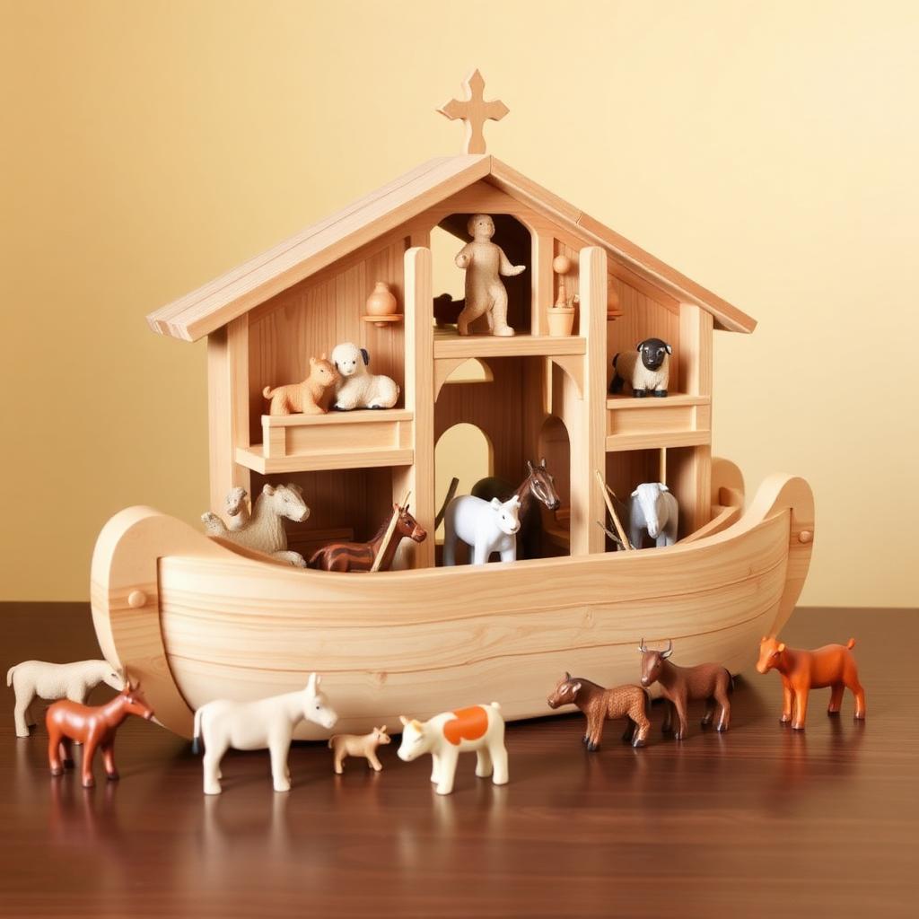 Noah's Ark Wooden Playset